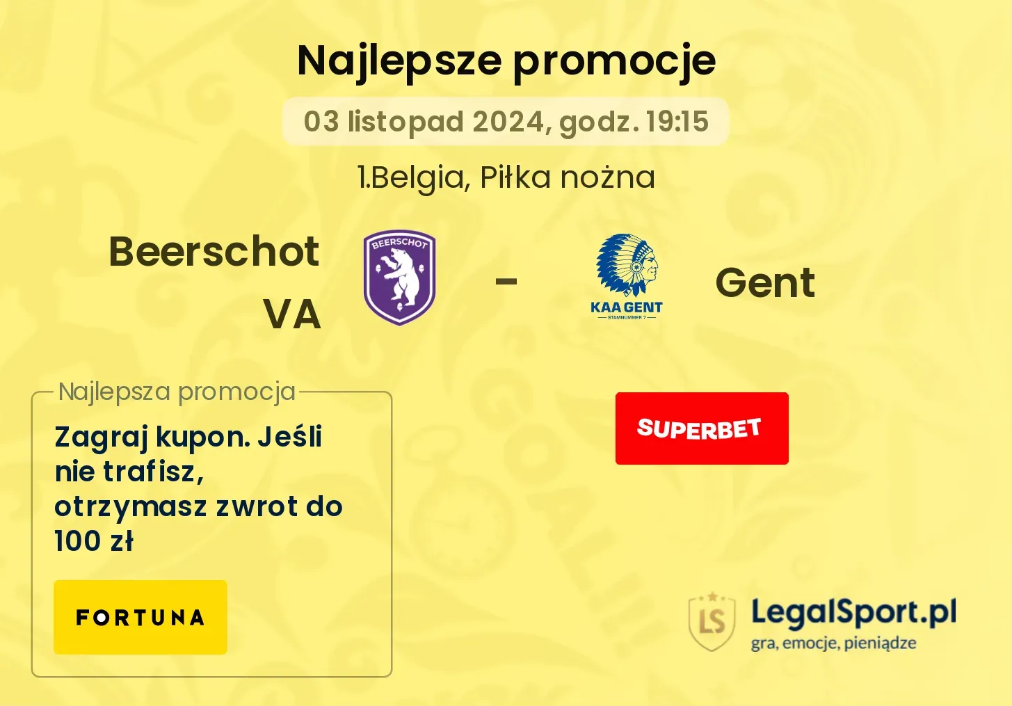 Beerschot VA - Gent promocje bonusy na mecz