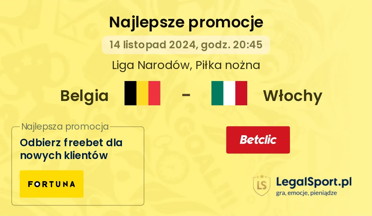 Belgia - Włochy promocje bonusy na mecz