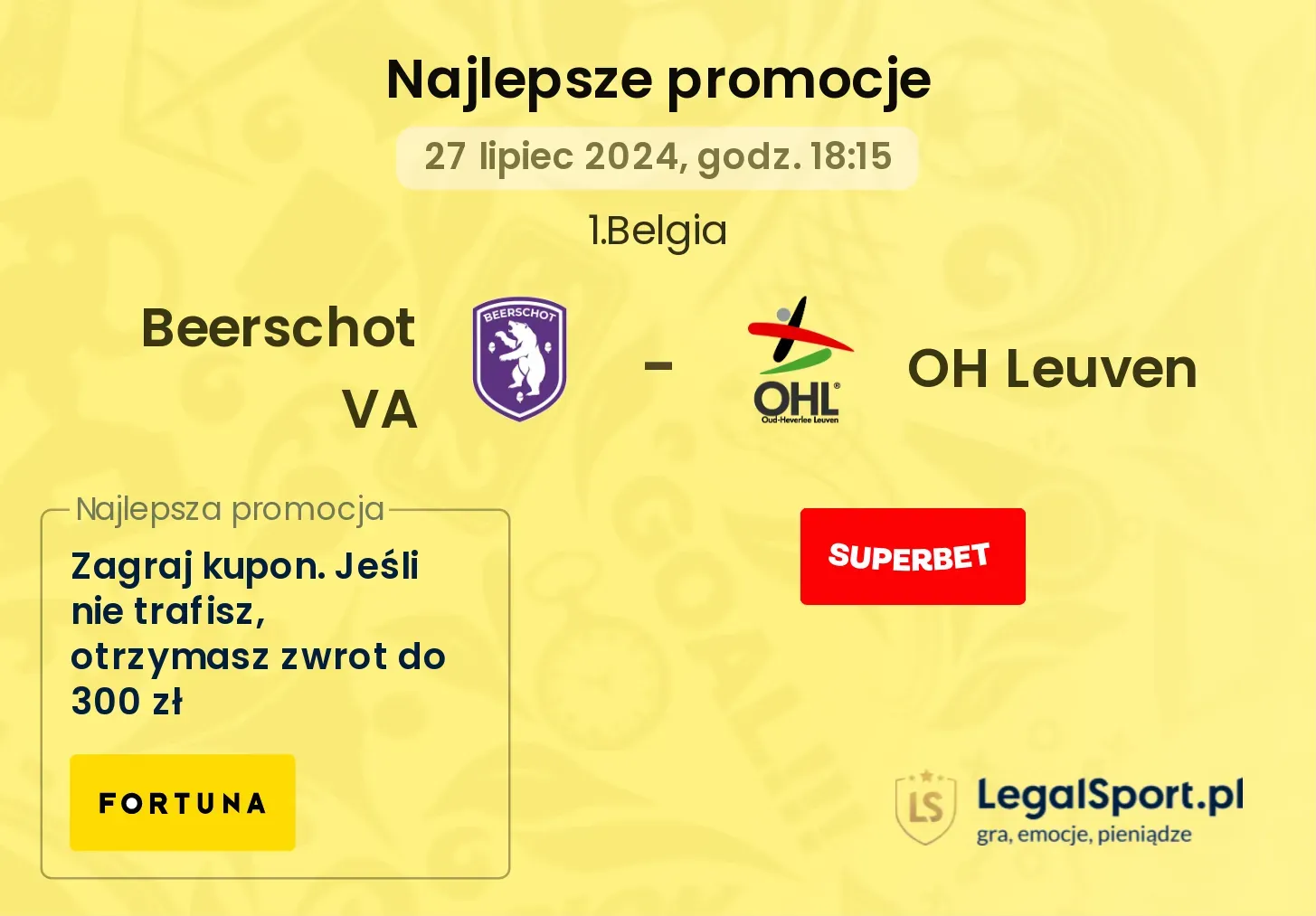 Beerschot VA - OH Leuven promocje bonusy na mecz