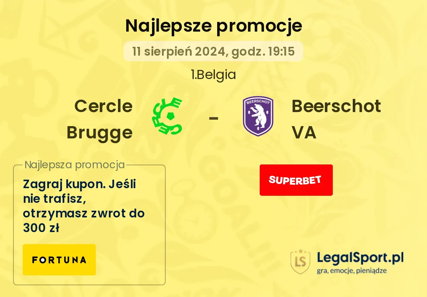 Cercle Brugge - Beerschot VA promocje bonusy na mecz