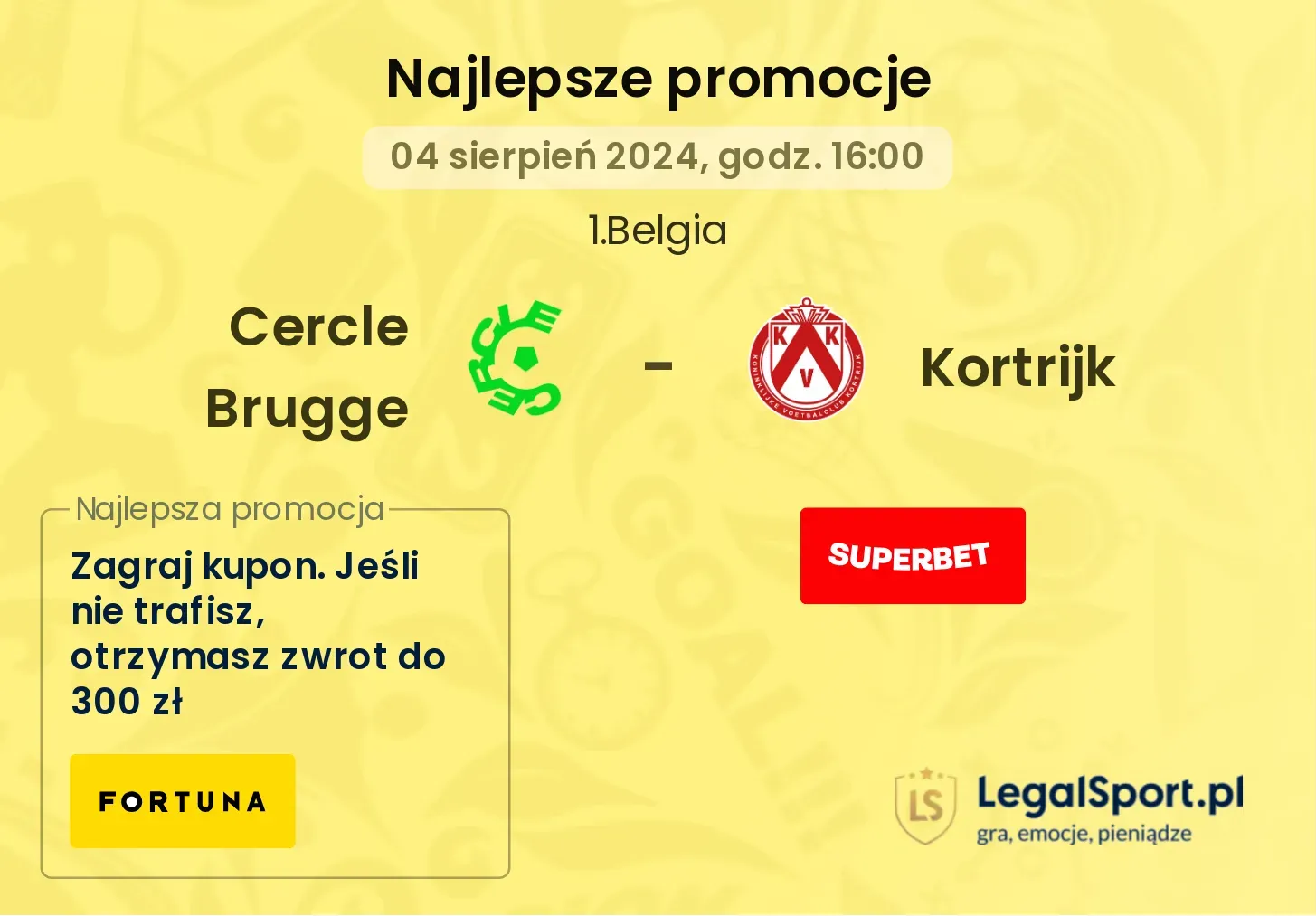 Cercle Brugge - Kortrijk promocje bonusy na mecz