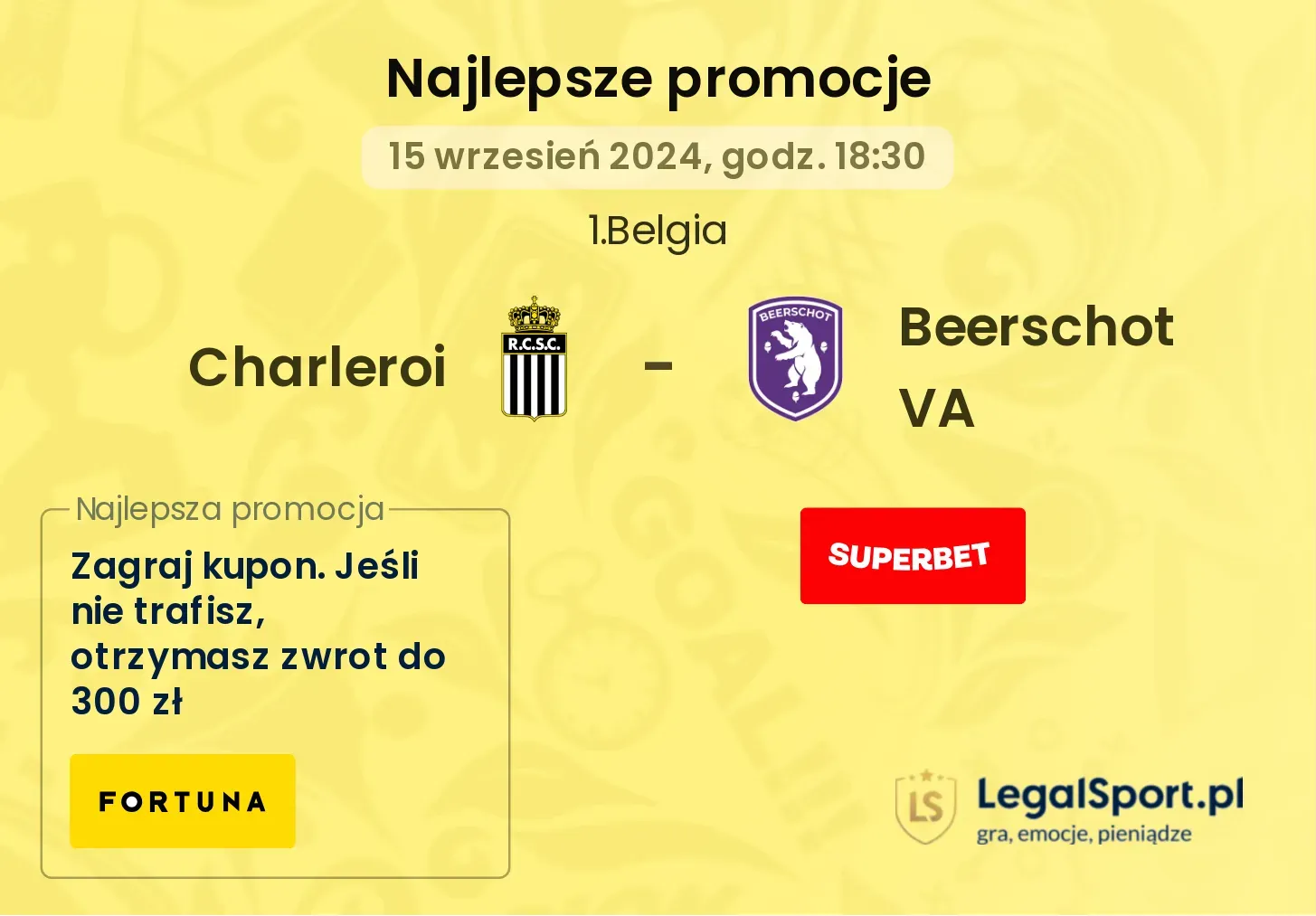 Charleroi - Beerschot VA promocje bonusy na mecz