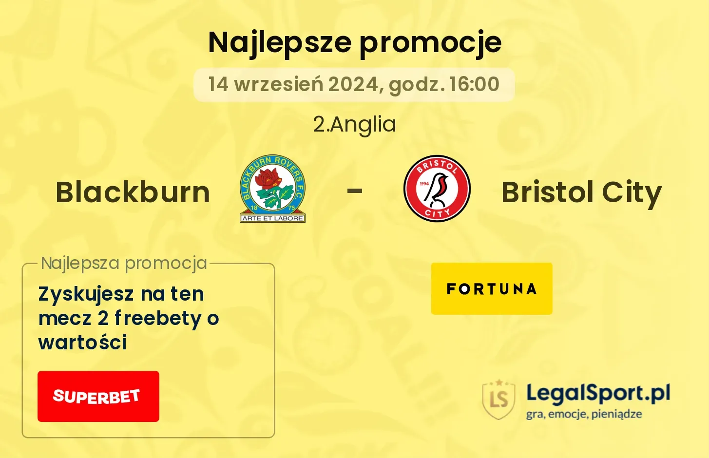 Blackburn - Bristol City promocje bonusy na mecz