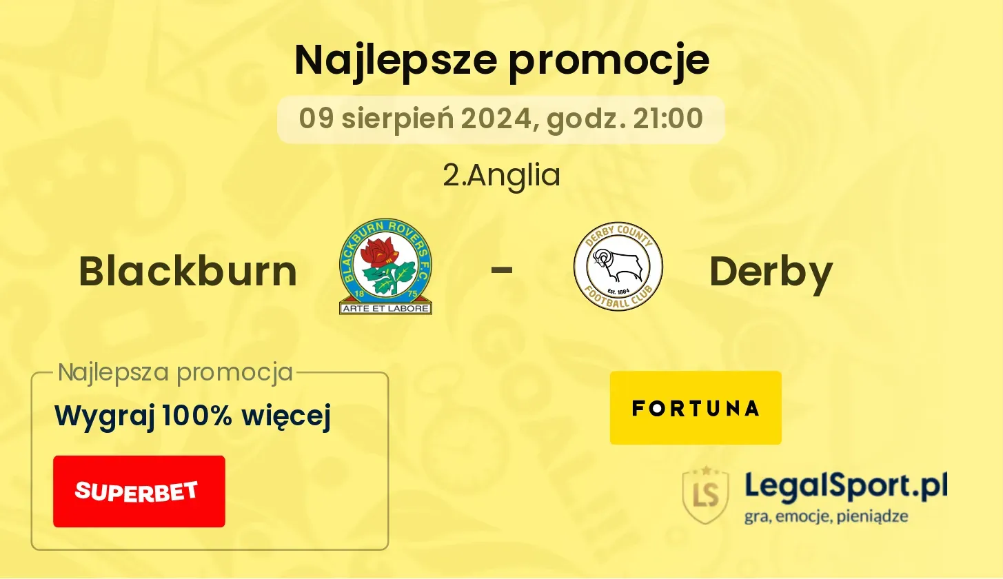 Blackburn - Derby promocje bonusy na mecz