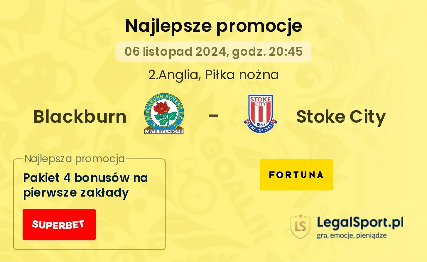 Blackburn - Stoke City promocje bonusy na mecz