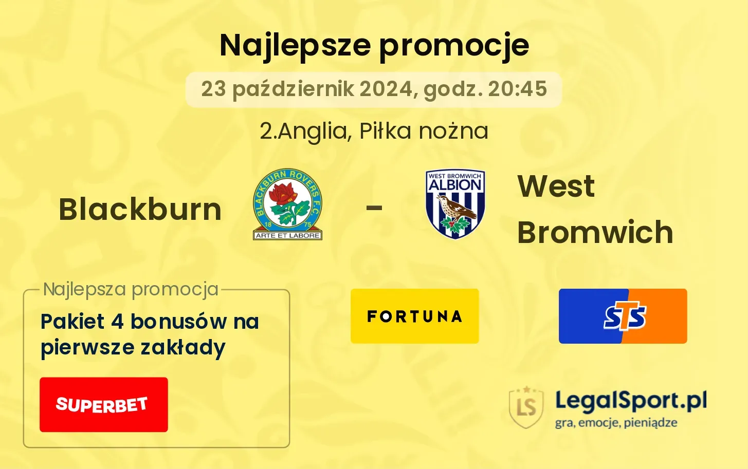 Blackburn - West Bromwich promocje bonusy na mecz