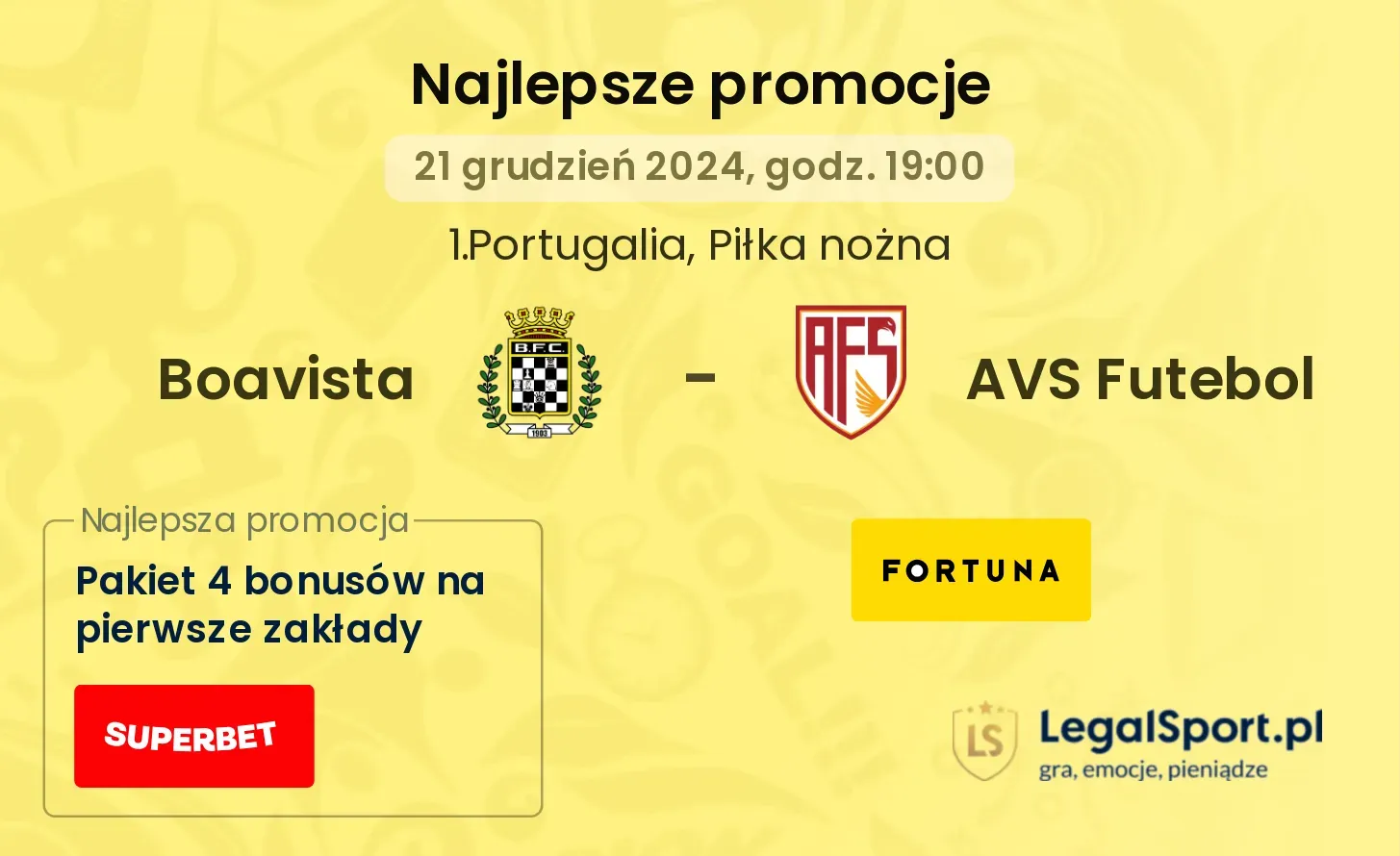 Boavista - AVS Futebol promocje bonusy na mecz