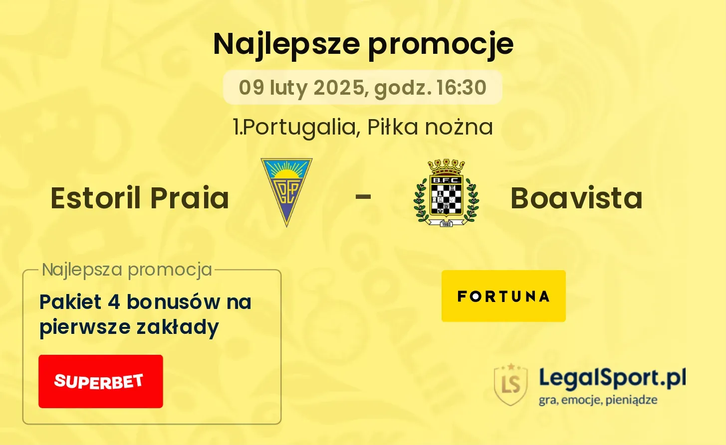 Boavista - Estoril Praia promocje bukmacherskie 31.08, 19:00