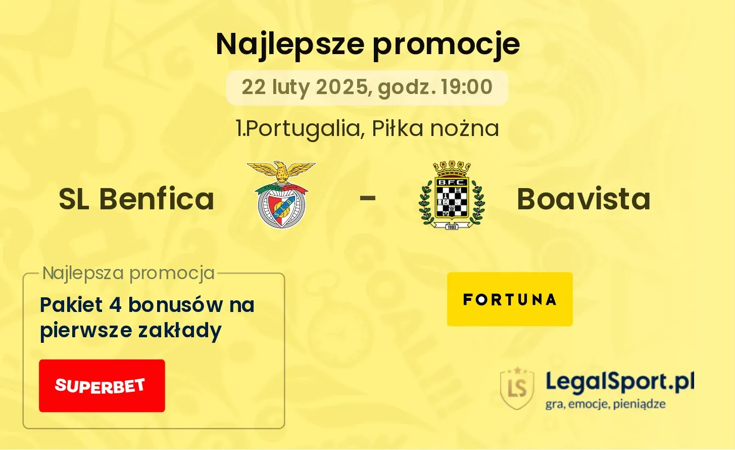 SL Benfica - Boavista promocje bukmacherskie