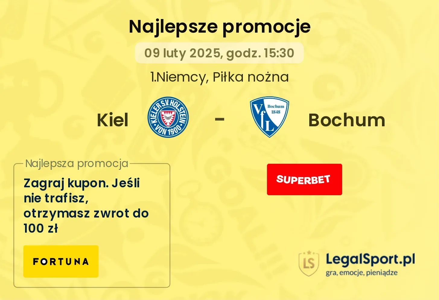 Kiel - Bochum promocje u bukmacherów