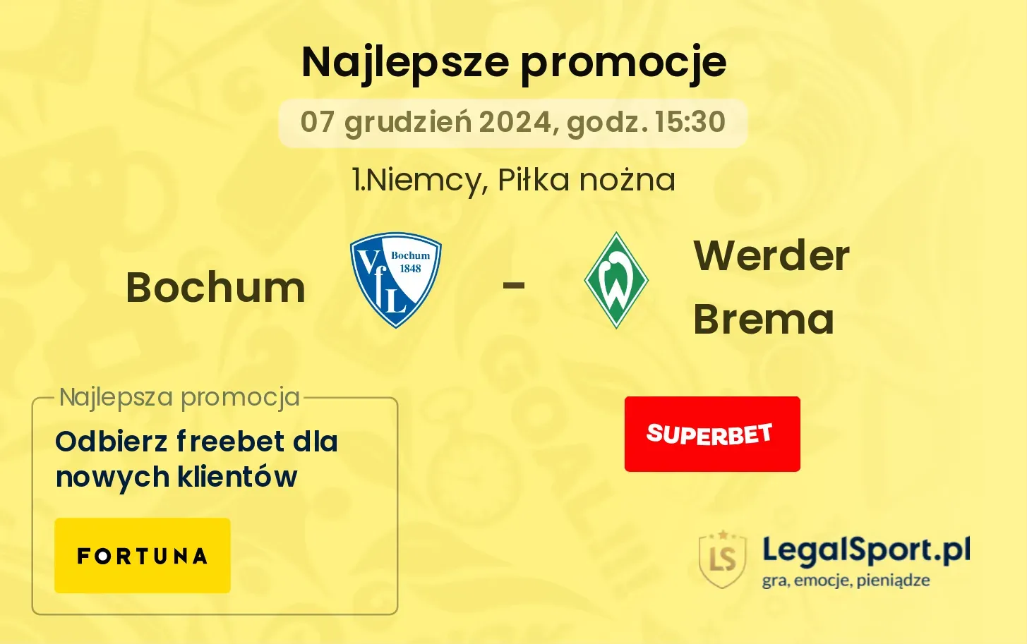 Bochum - Werder Brema promocje bonusy na mecz