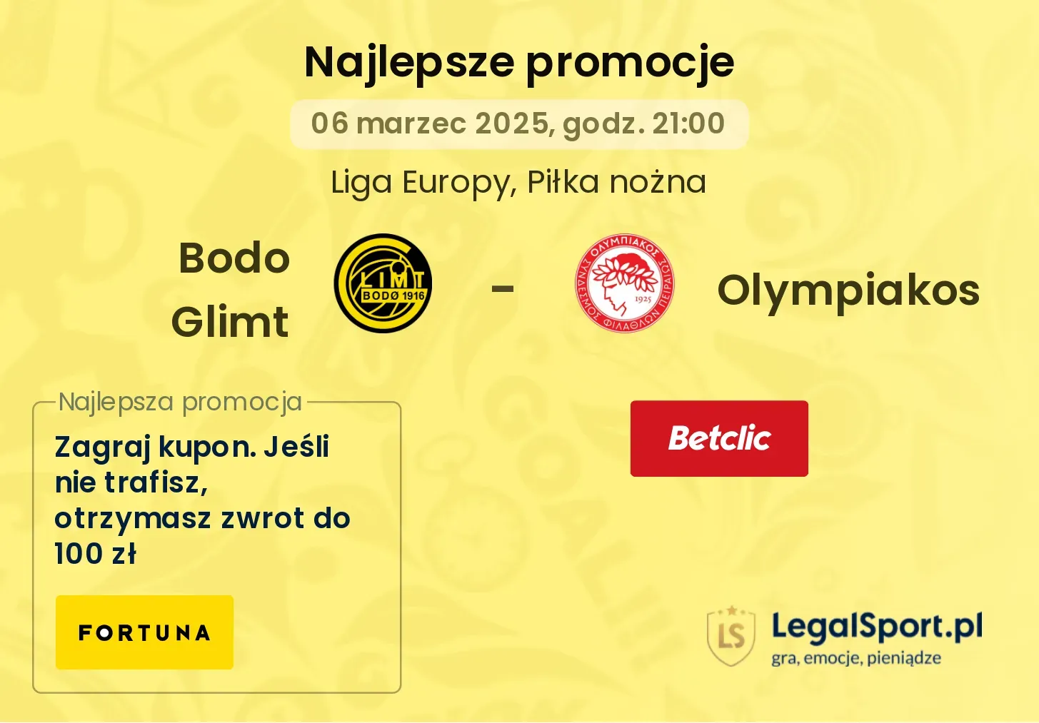 Bodo Glimt - Olympiakos promocje bonusy na mecz