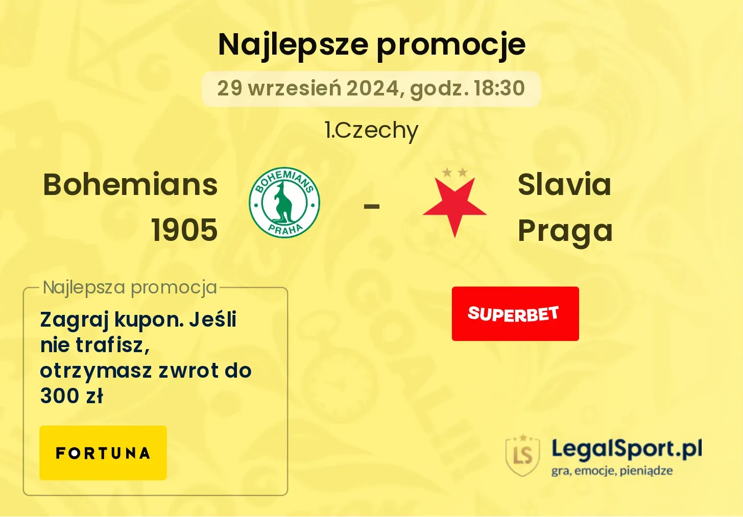 Bohemians 1905 - Slavia Praga promocje bonusy na mecz