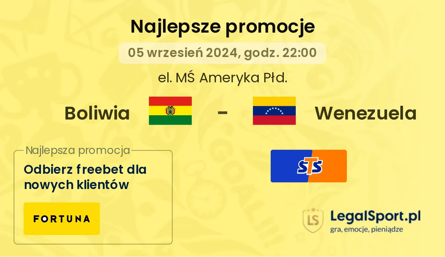 Boliwia - Wenezuela promocje bonusy na mecz