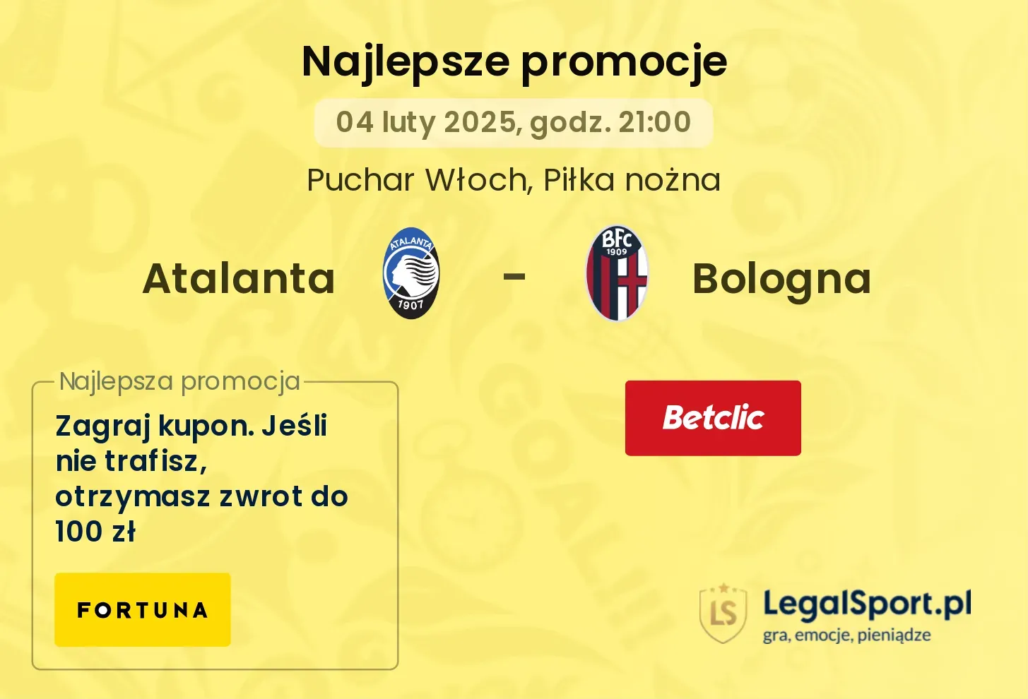 Bologna - Atalanta promocje u bukmacherów 28.09, 20:45