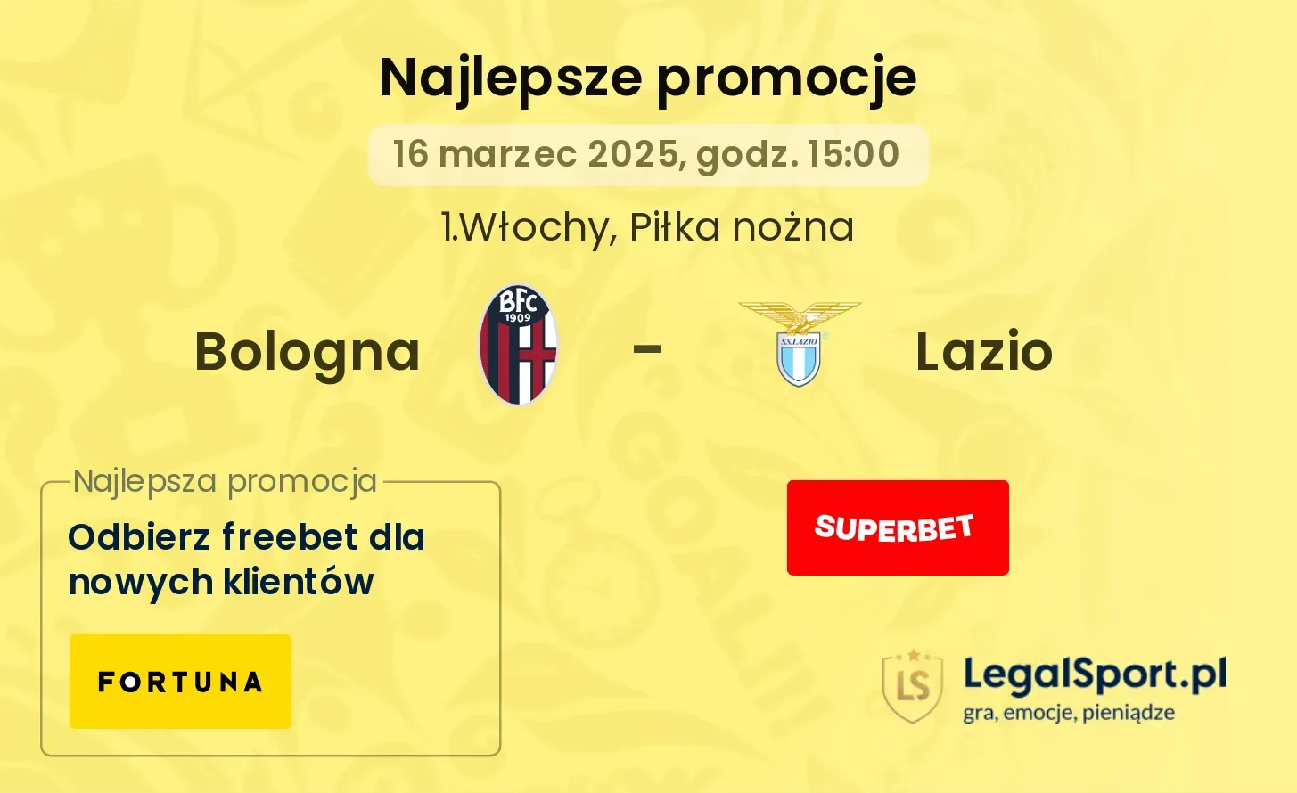 Bologna - Lazio promocje bonusy na mecz