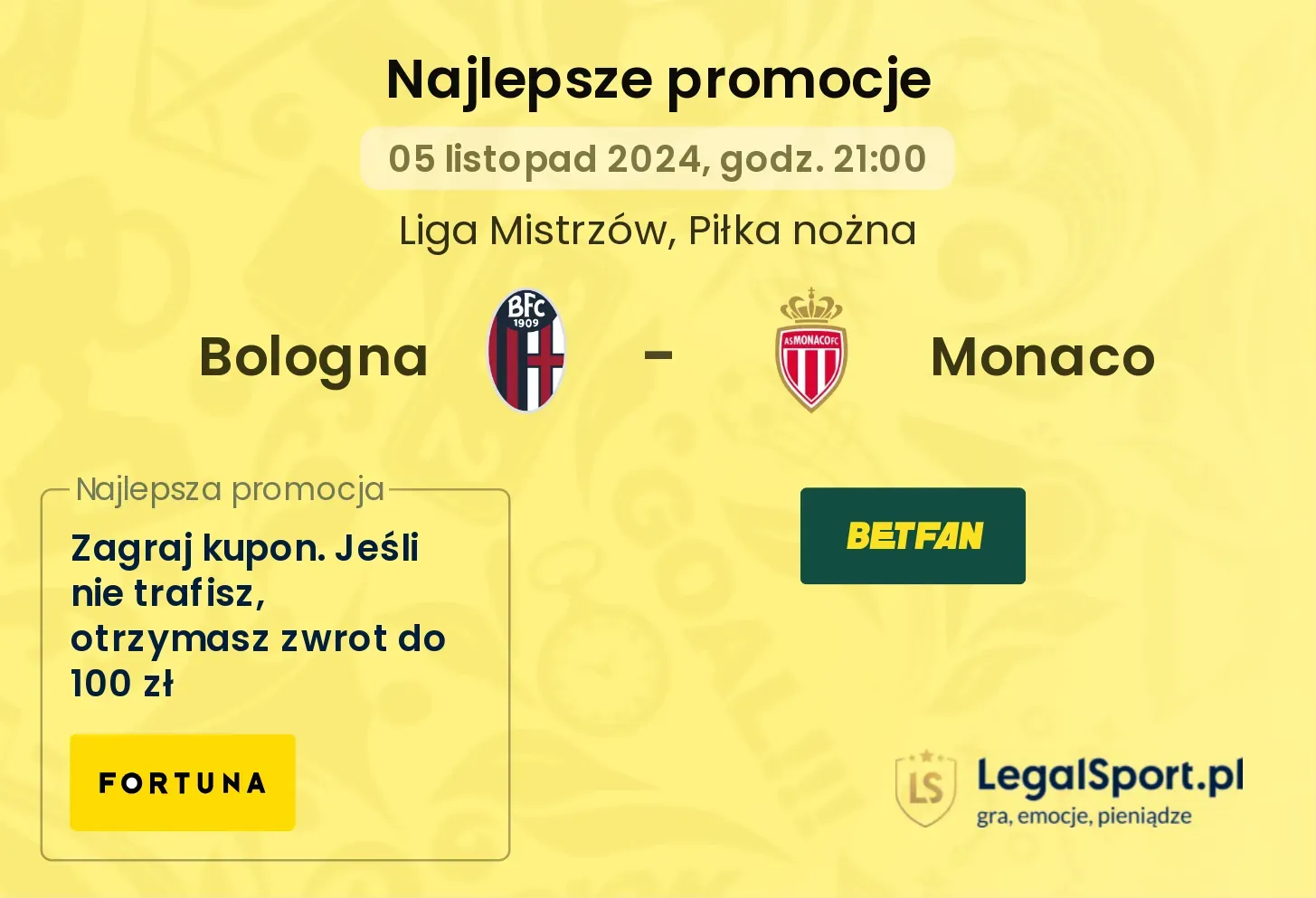 Bologna - Monaco promocje bonusy na mecz