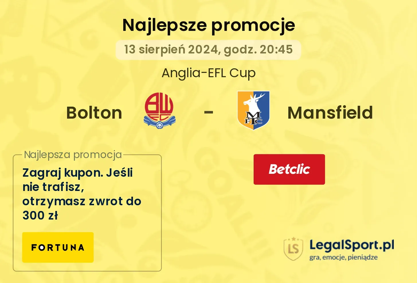 Bolton - Mansfield promocje bonusy na mecz