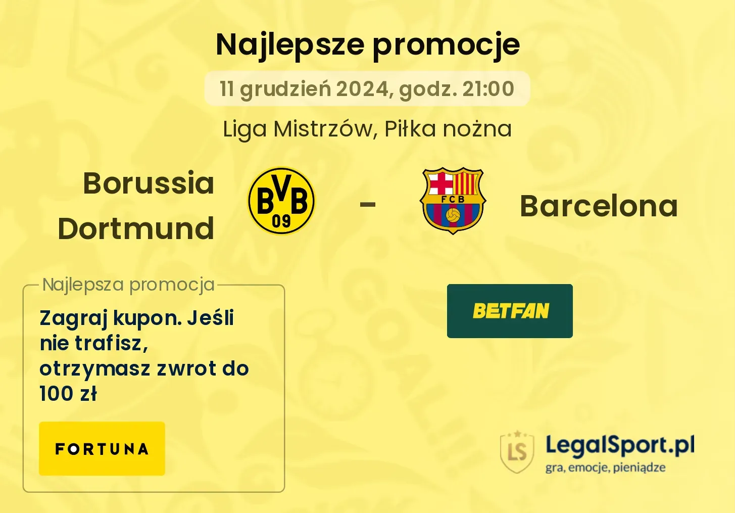 Borussia Dortmund - Barcelona promocje bonusy na mecz