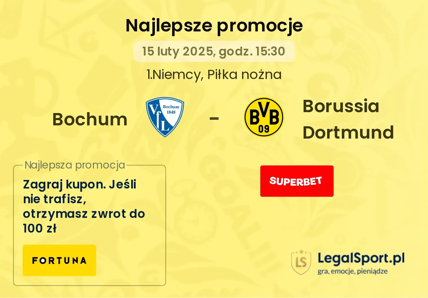 Bochum - Borussia Dortmund promocje bukmacherskie