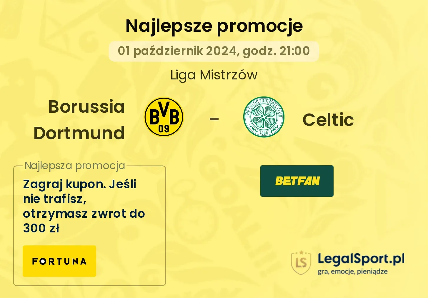 Borussia Dortmund - Celtic promocje bonusy na mecz