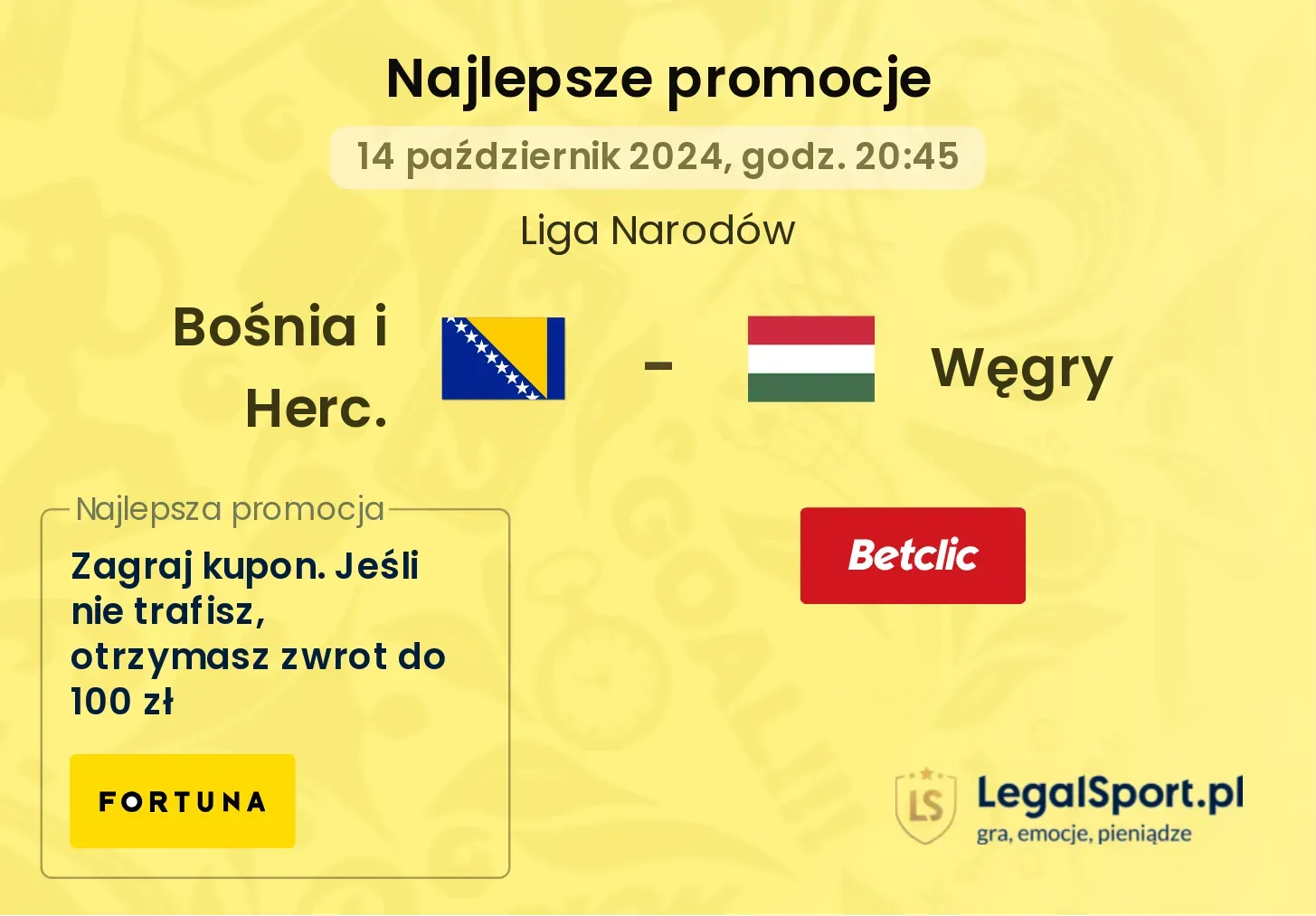 Bośnia i Herc. - Węgry promocje bonusy na mecz