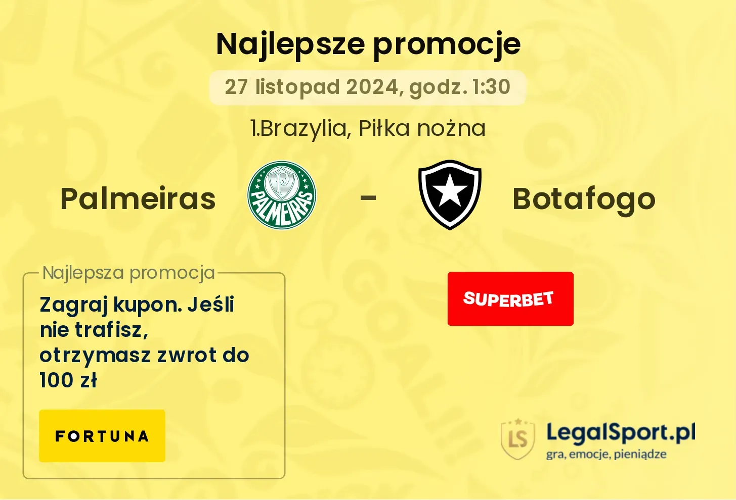 Palmeiras - Botafogo promocje bukmacherskie