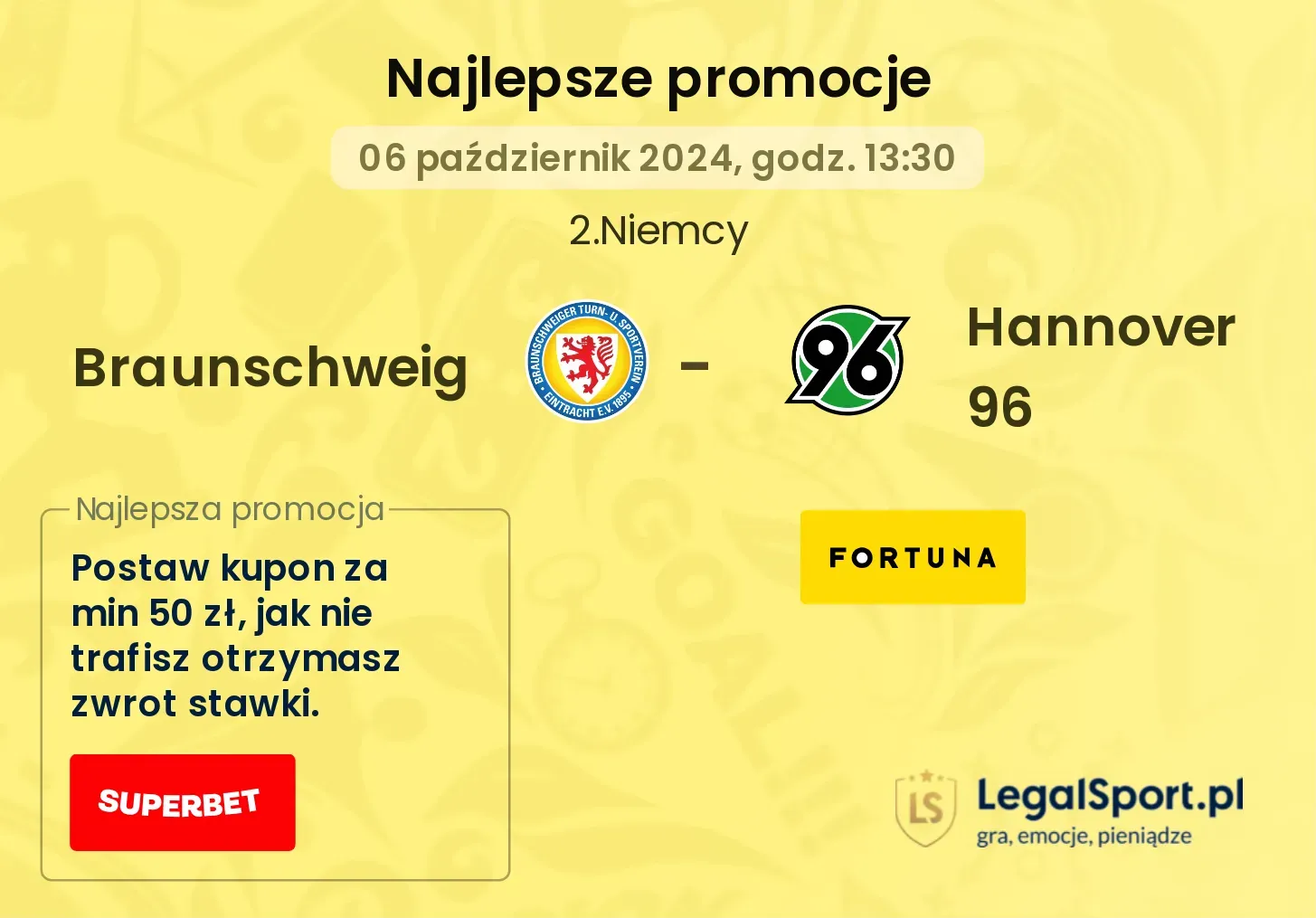 Braunschweig - Hannover 96 promocje bonusy na mecz