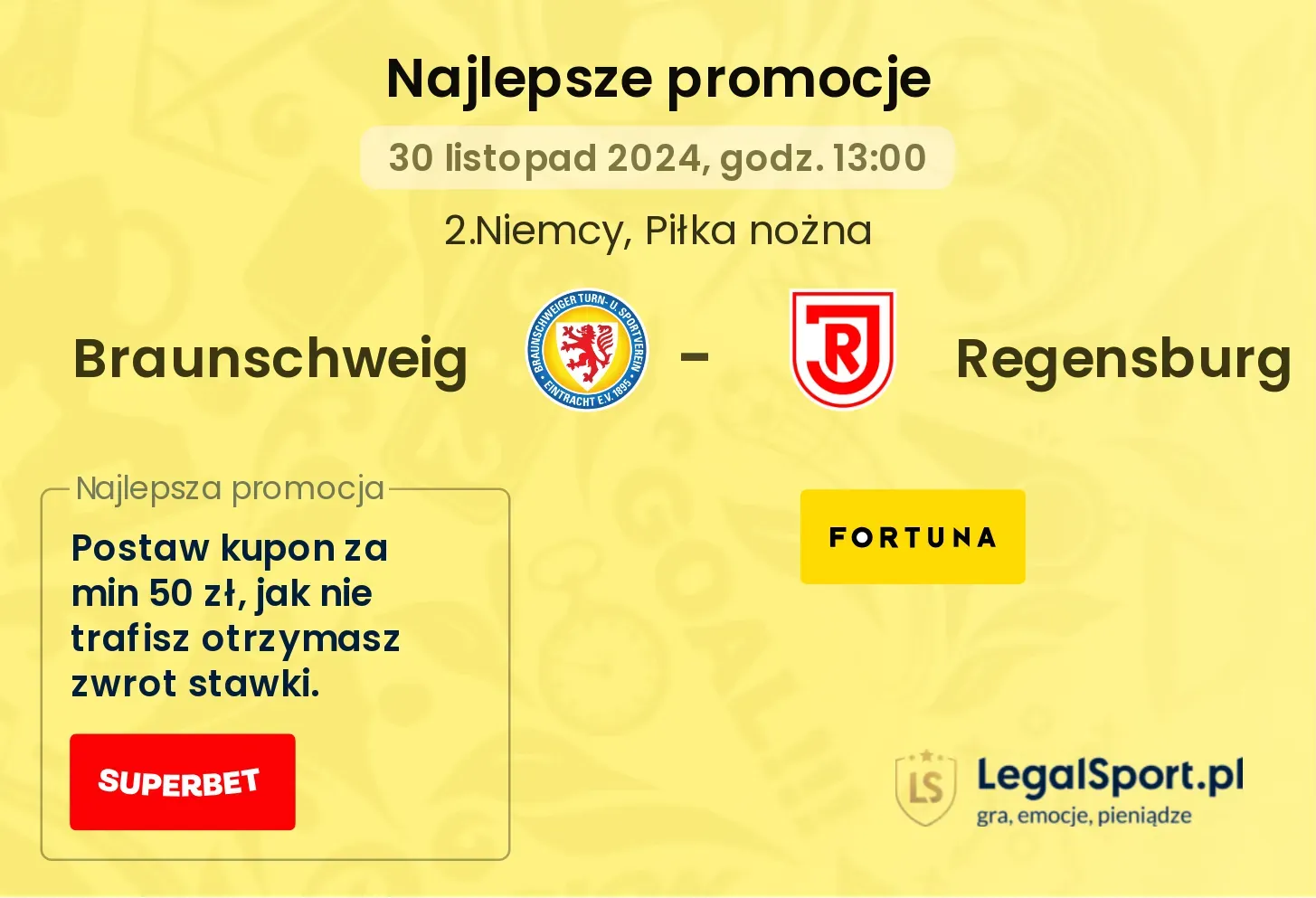 Braunschweig - Regensburg promocje bonusy na mecz