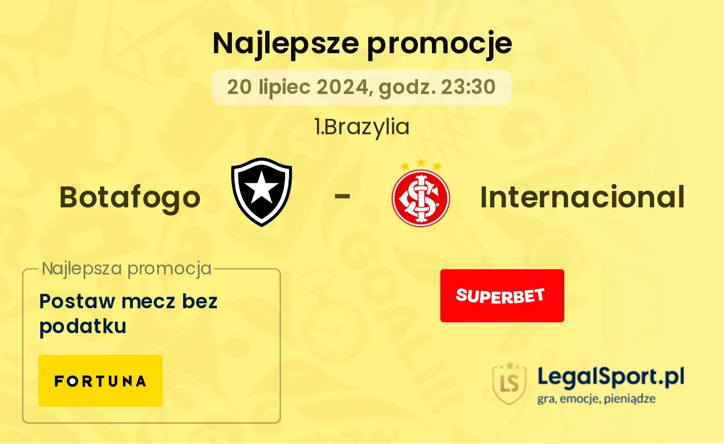 Botafogo - Internacional promocje bonusy na mecz