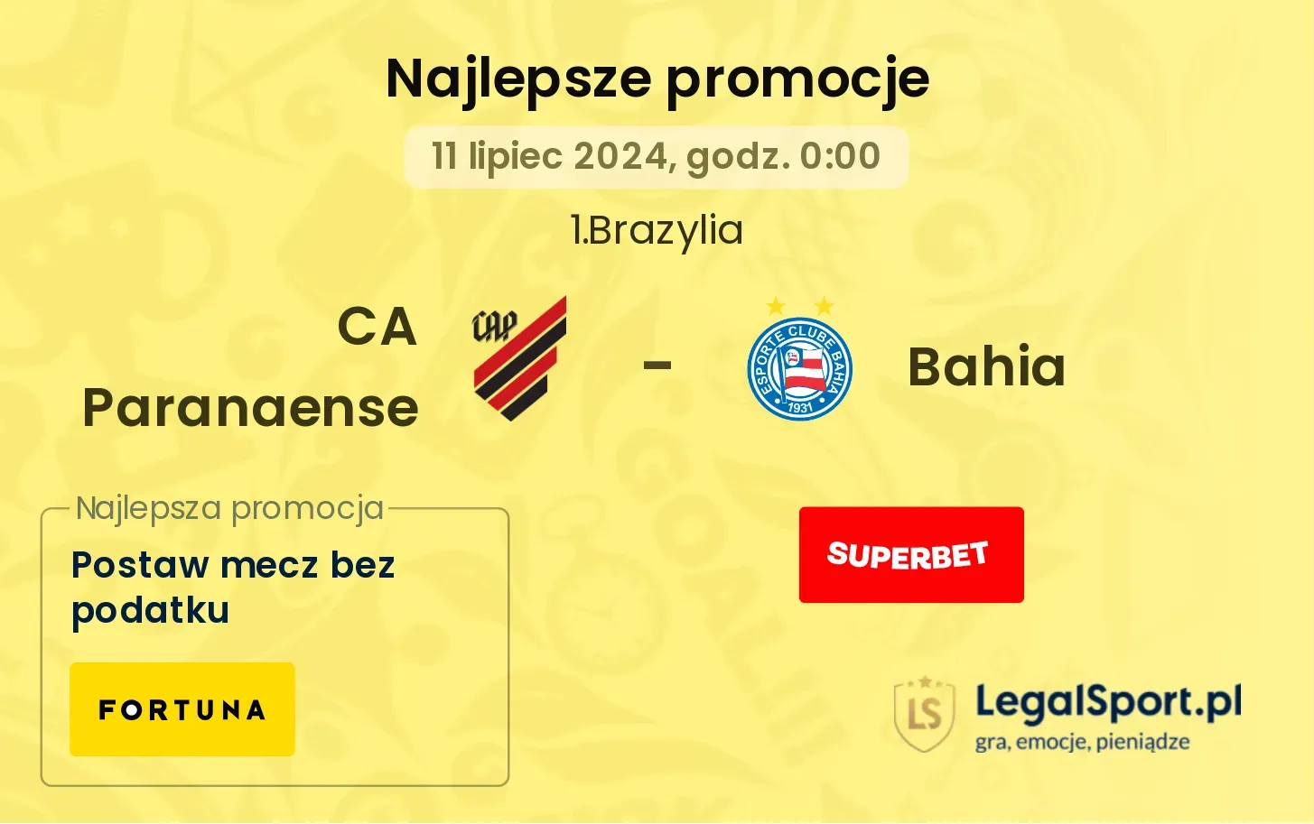 CA Paranaense - Bahia promocje bonusy na mecz