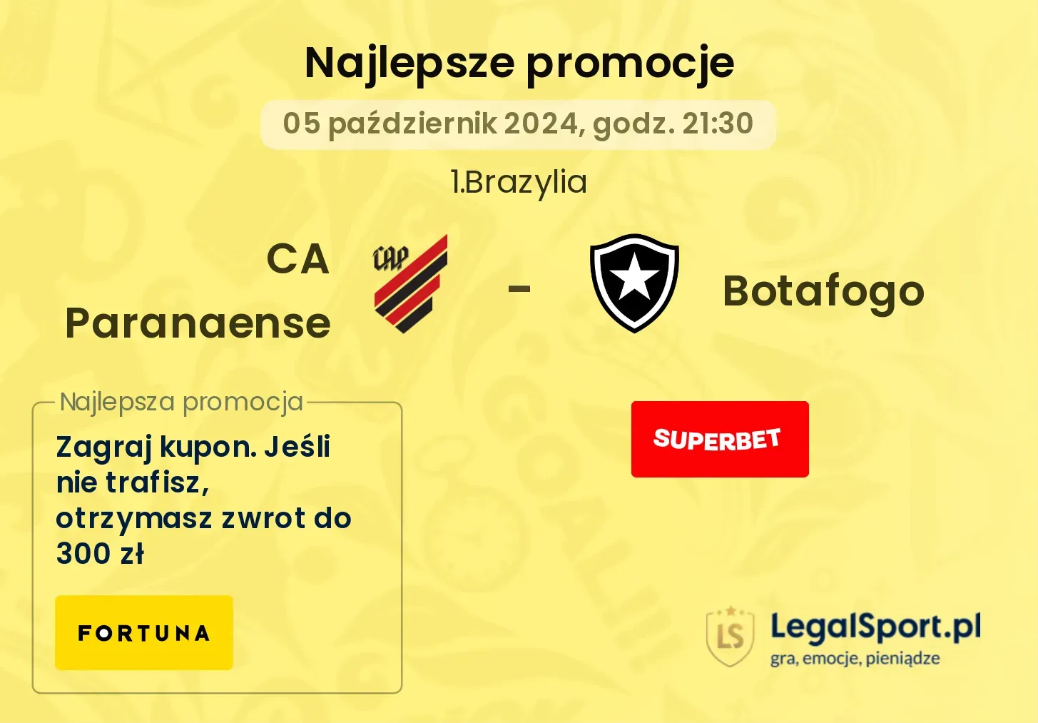 CA Paranaense - Botafogo promocje bonusy na mecz