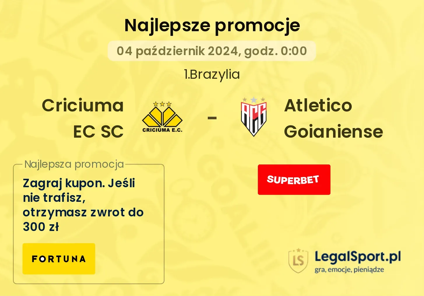 Criciuma EC SC - Atletico Goianiense  promocje bonusy na mecz