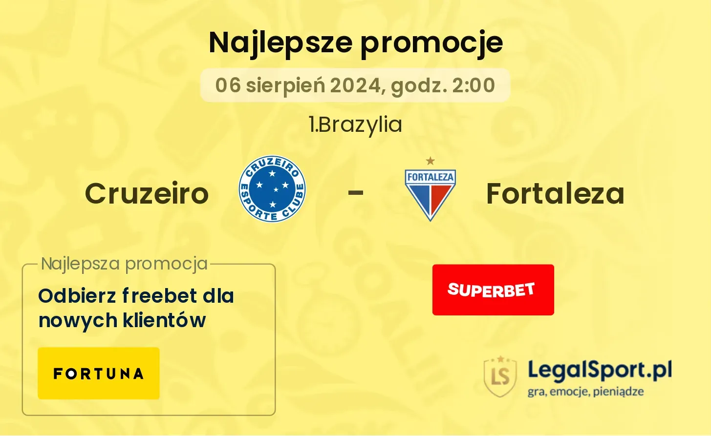 Cruzeiro - Fortaleza promocje bonusy na mecz