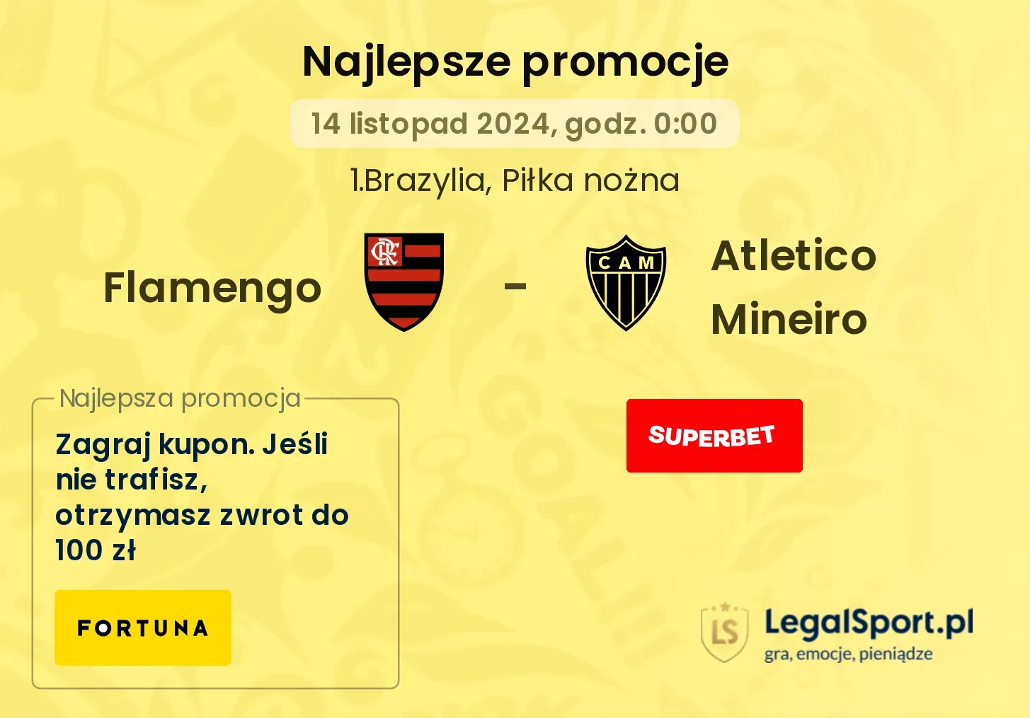 Flamengo - Atletico Mineiro promocje bonusy na mecz