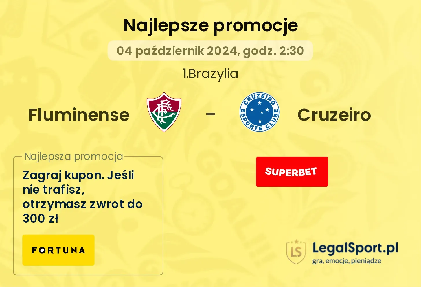 Fluminense - Cruzeiro promocje bonusy na mecz