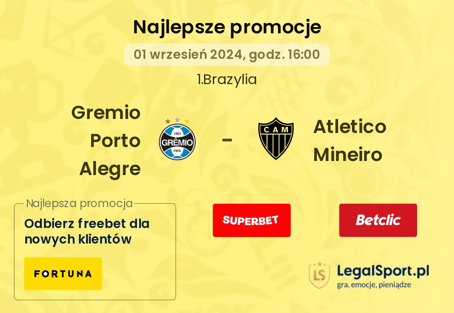 Gremio Porto Alegre - Atletico Mineiro promocje bonusy na mecz