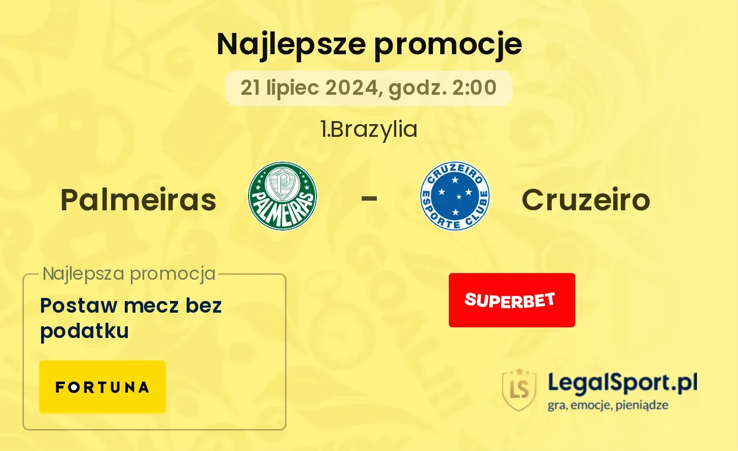 Palmeiras - Cruzeiro promocje bonusy na mecz