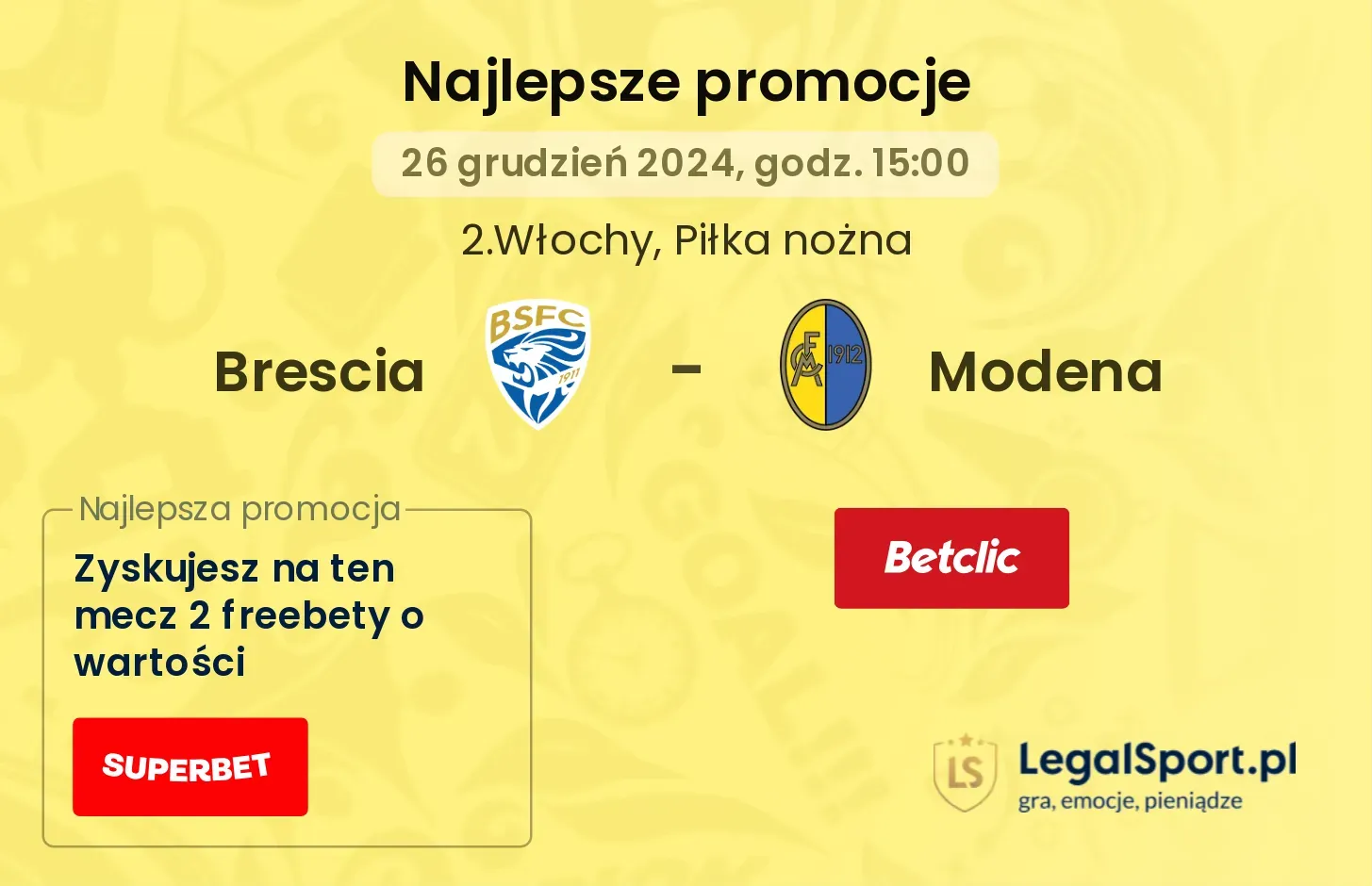 Brescia - Modena promocje bonusy na mecz