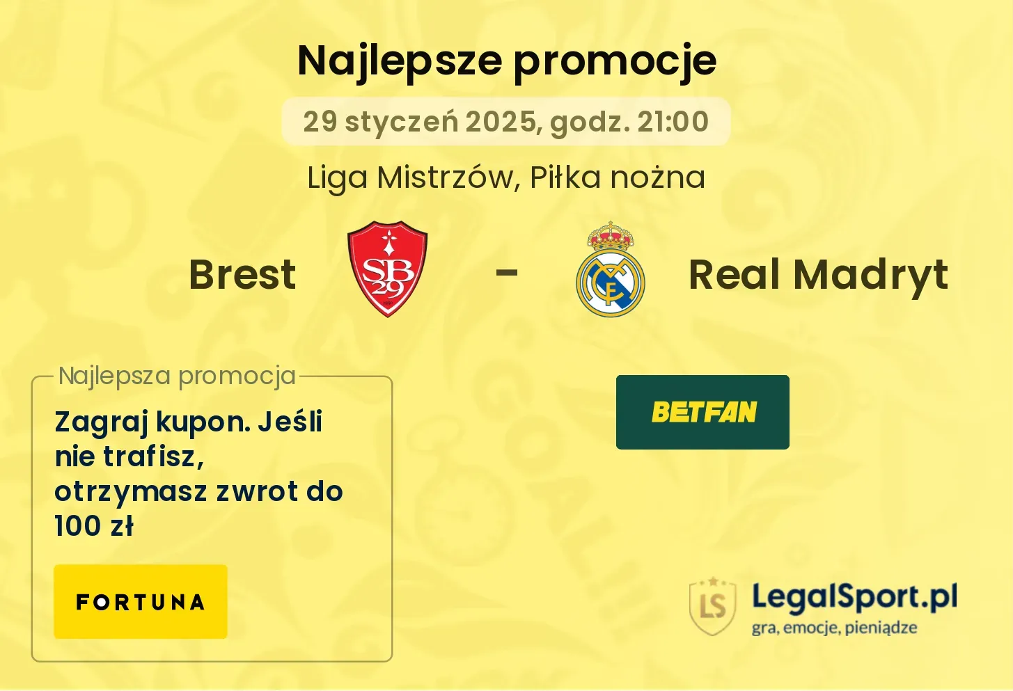 Brest - Real Madryt promocje bonusy na mecz