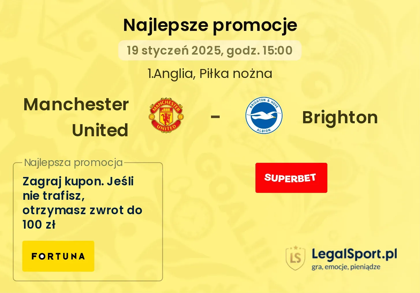 Manchester United - Brighton promocje bukmacherskie