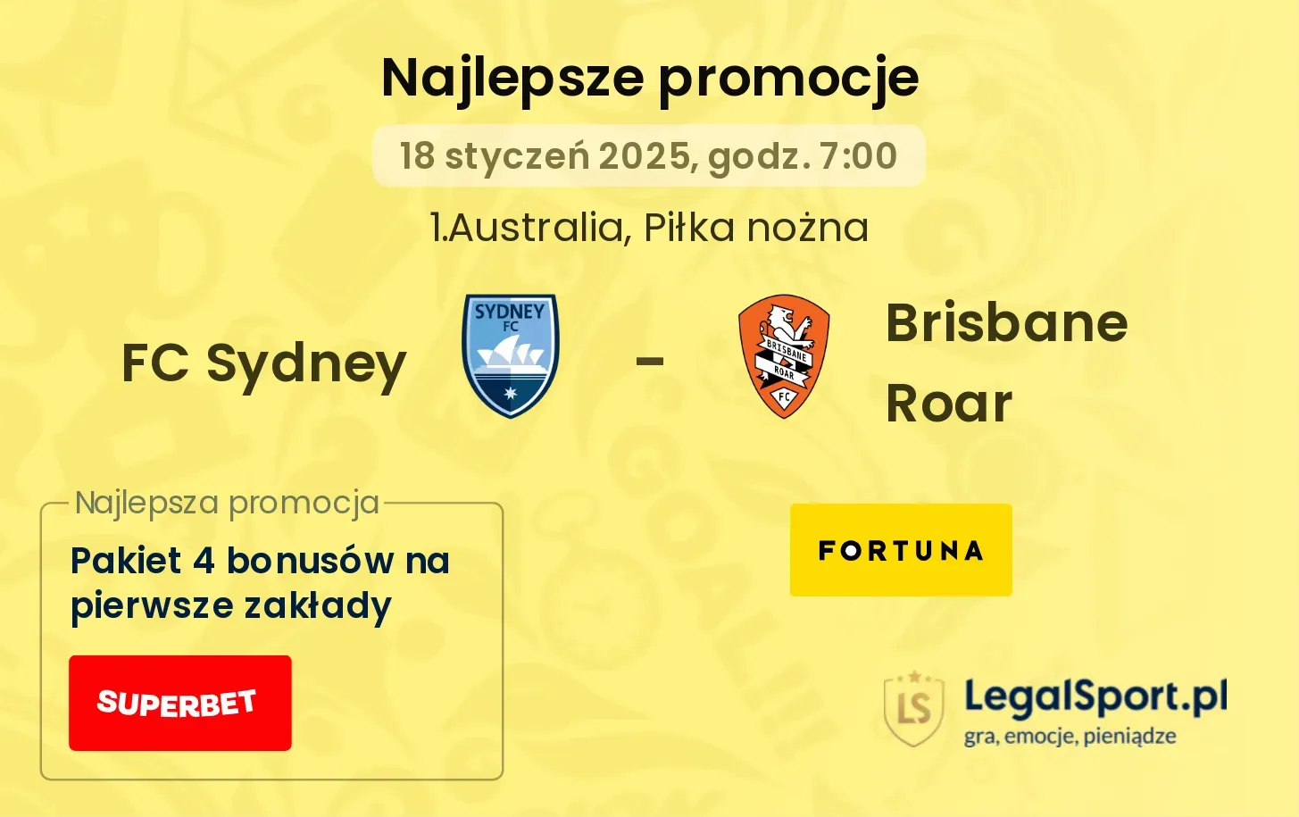 FC Sydney - Brisbane Roar promocje u bukmacherów