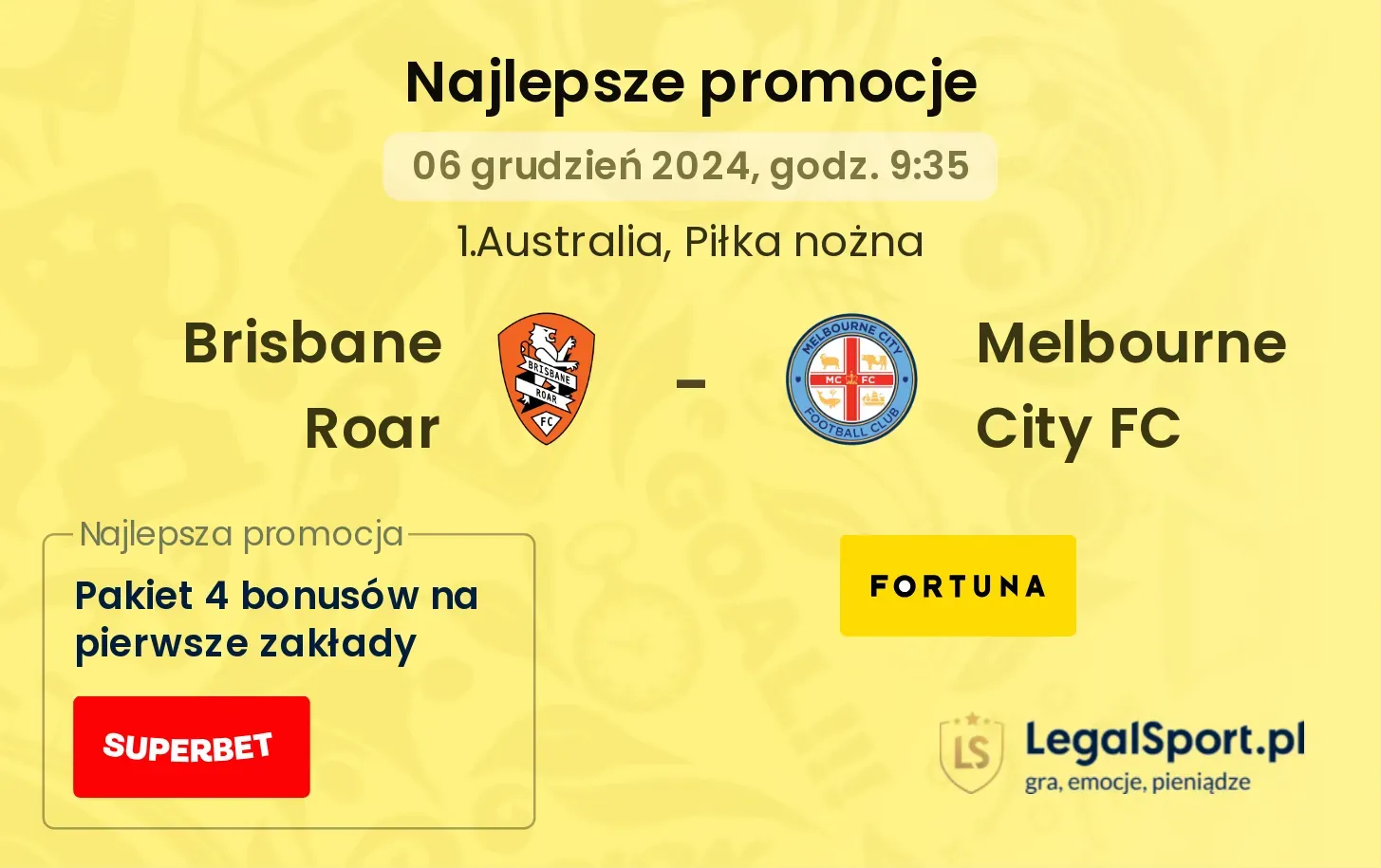 Brisbane Roar - Melbourne City FC promocje bonusy na mecz