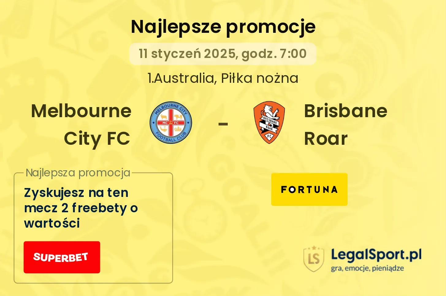 Melbourne City FC - Brisbane Roar promocje bukmacherskie