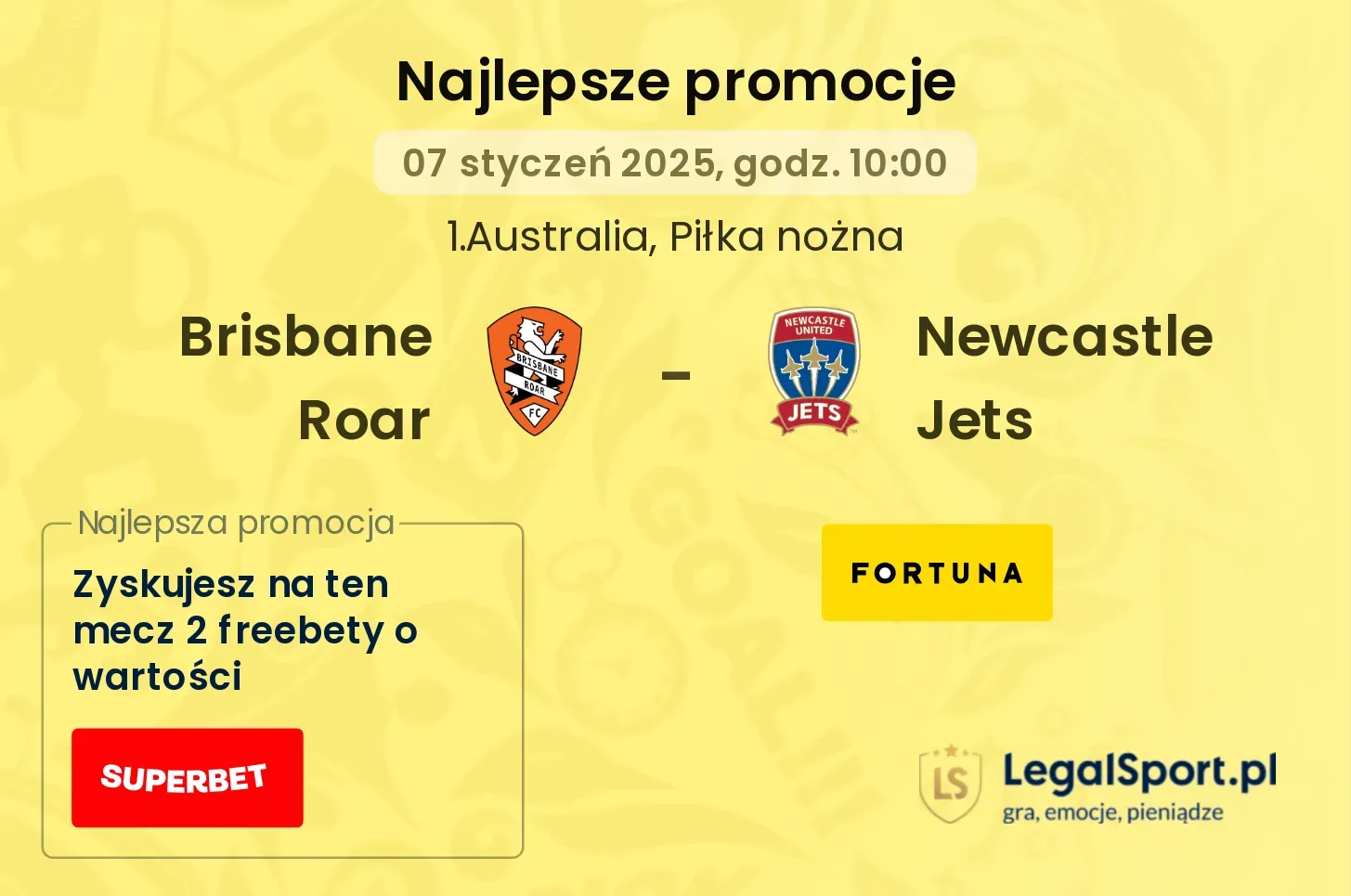 Brisbane Roar - Newcastle Jets promocje bonusy na mecz