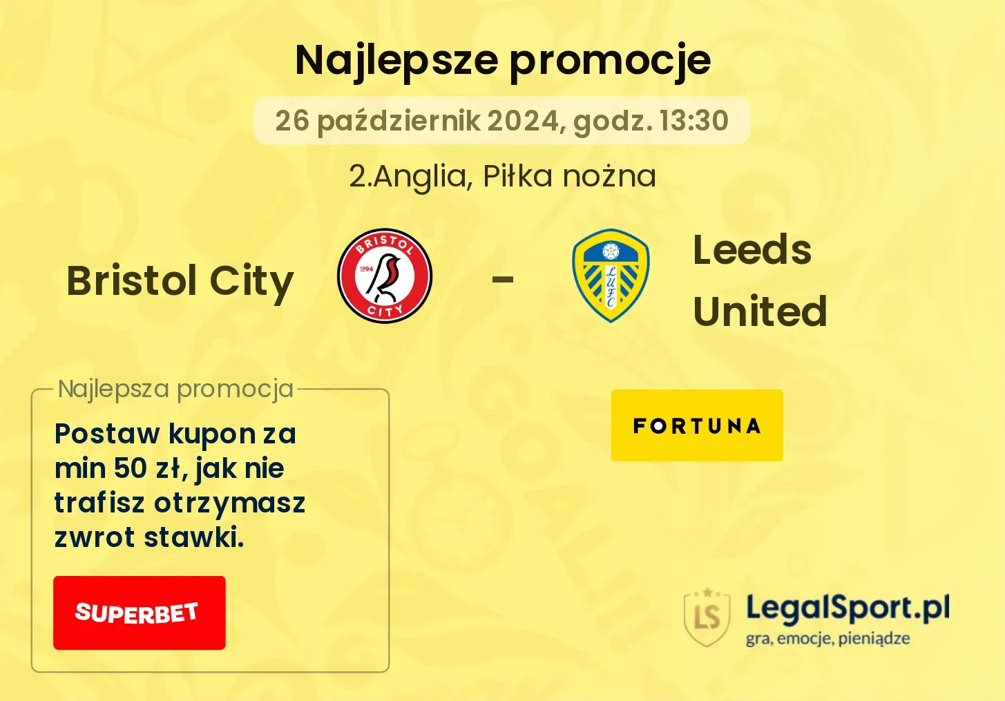 Bristol City - Leeds United promocje bonusy na mecz