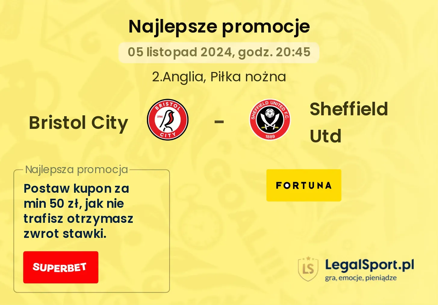 Bristol City - Sheffield Utd promocje bonusy na mecz