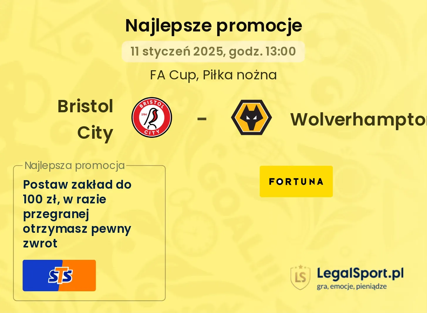 Bristol City - Wolverhampton promocje bonusy na mecz