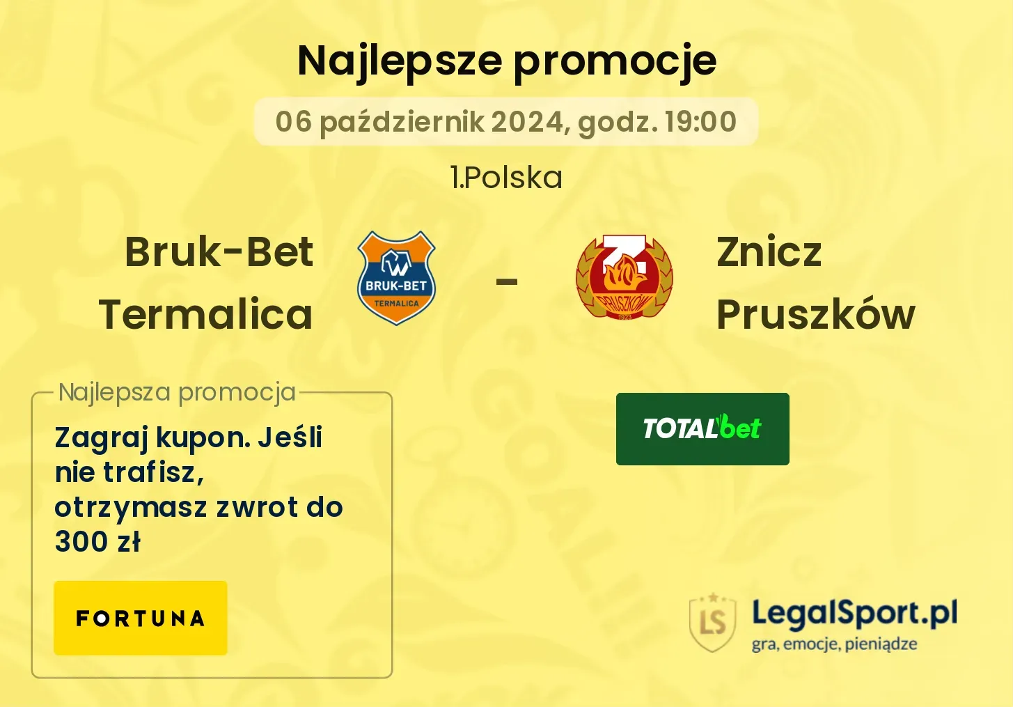 Bruk-Bet Termalica - Znicz Pruszków promocje bonusy na mecz