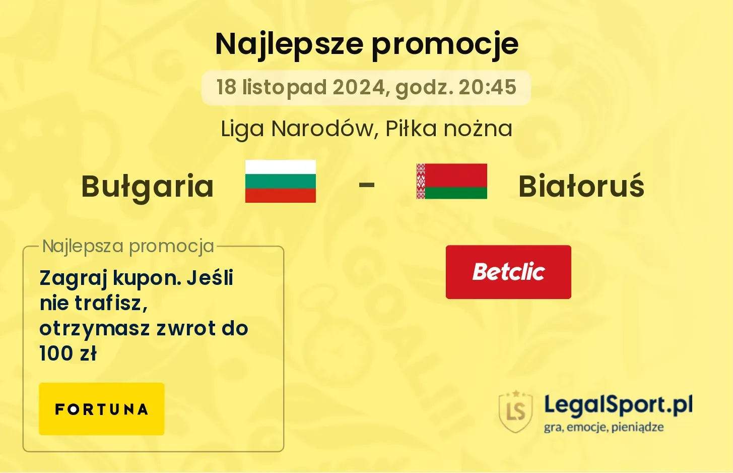 Bułgaria - Białoruś promocje bonusy na mecz